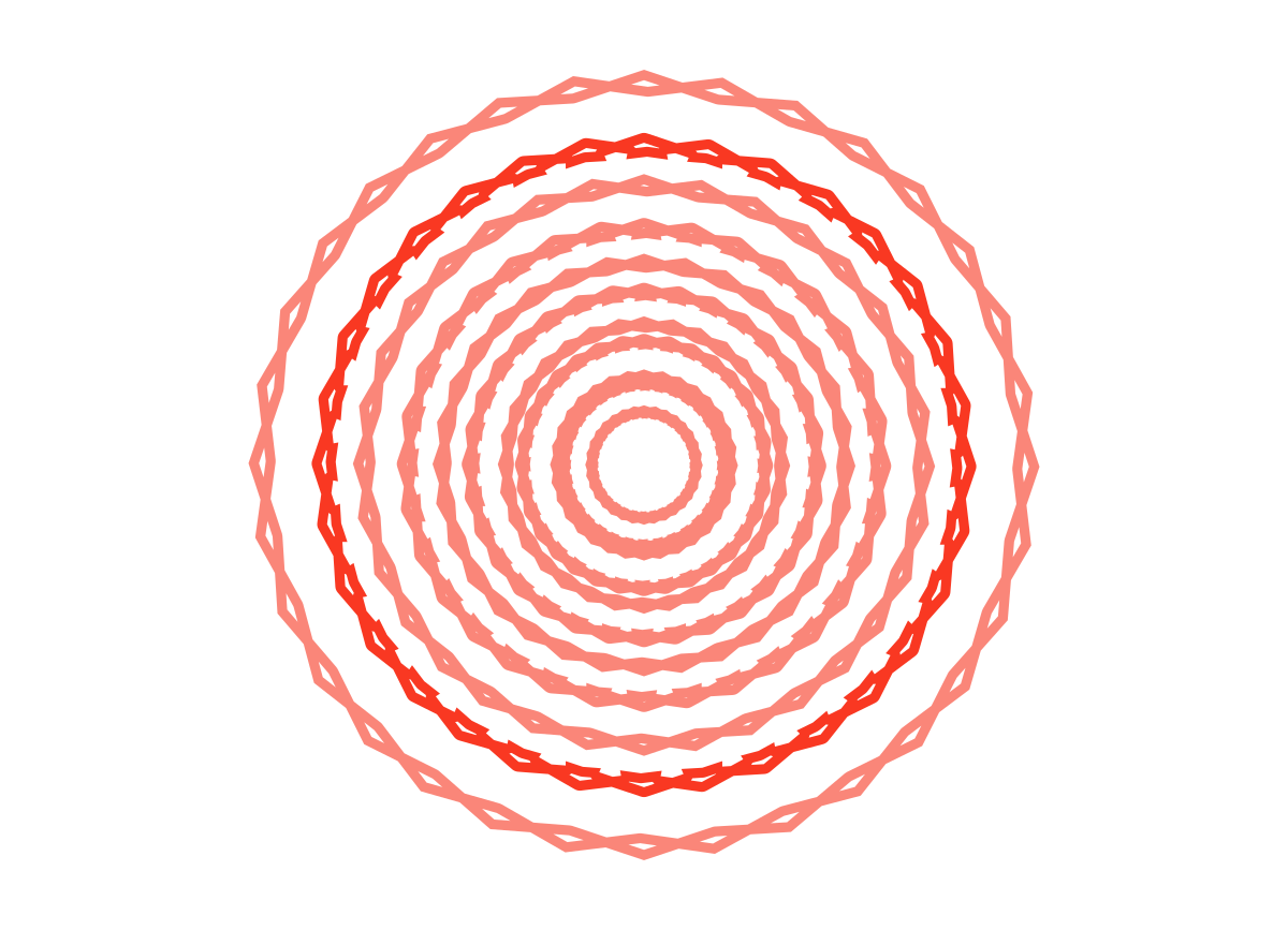 Logo von Sandra Sennhauser's Webseite Chant-und Klang.ch. Rote konzentrische Kreise.